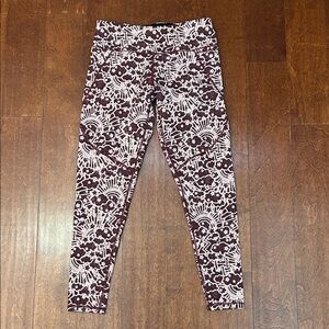 Sweaty Betty Celestial Full Length Leggings in Burgundy and White, Size Medium